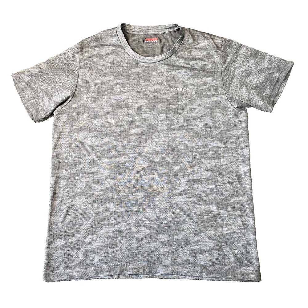 Karbon Shirt Mens XL Performance Activewear Tee Camo Perforated Breathable Gray